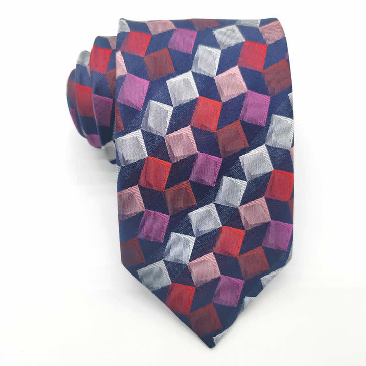 Cravatta da uomo in pura seta con motivo geometrico quadrato colorato - Marina Militare - image 5