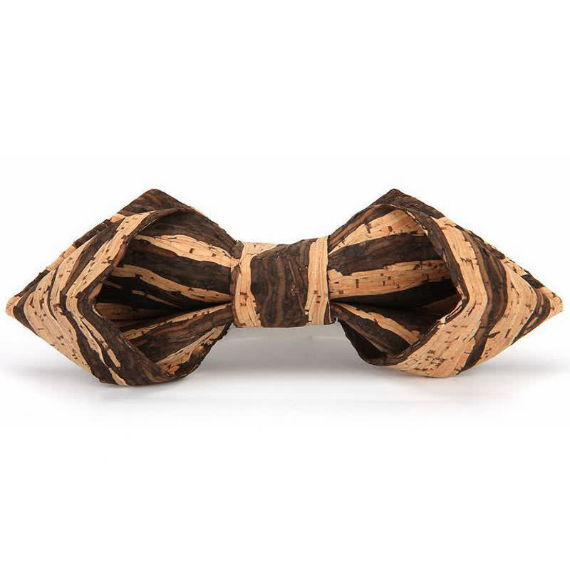 Papillon creativo da uomo in legno e sughero a punta - Stile n. 1 - image 0