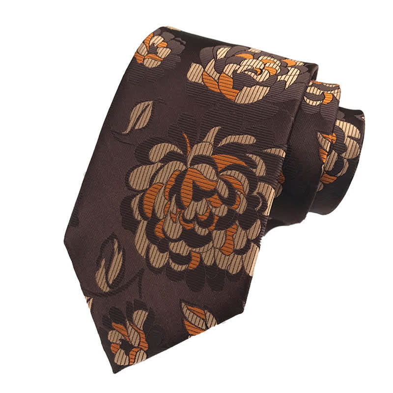 Set di 3 cravatte floreali da uomo con motivo crisantemo - image 3