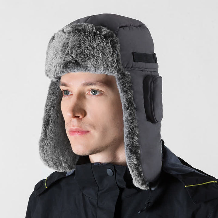 Cappello da aviatore unisex per esterni con pelliccia sintetica - Grigio - Regolabile (22 7/8"-23 5/8") - image 0