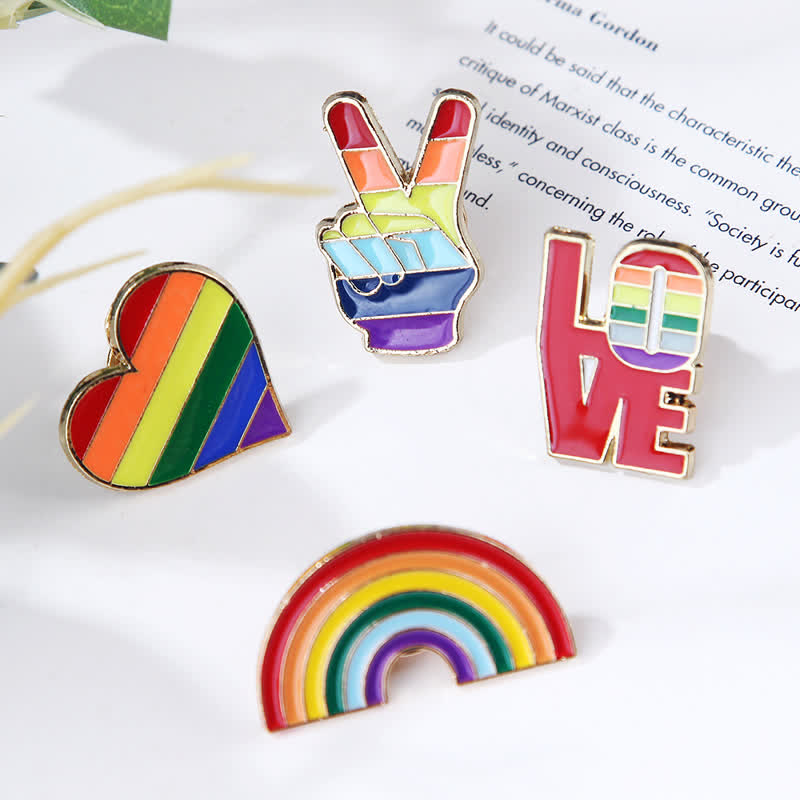 Spilla 4 pezzi Love Is Love Rainbow Flag Pride - image 1