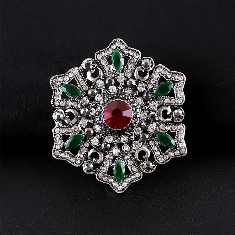 Spilla da donna in cristallo barocco da palazzo - Esagono verde - image 5