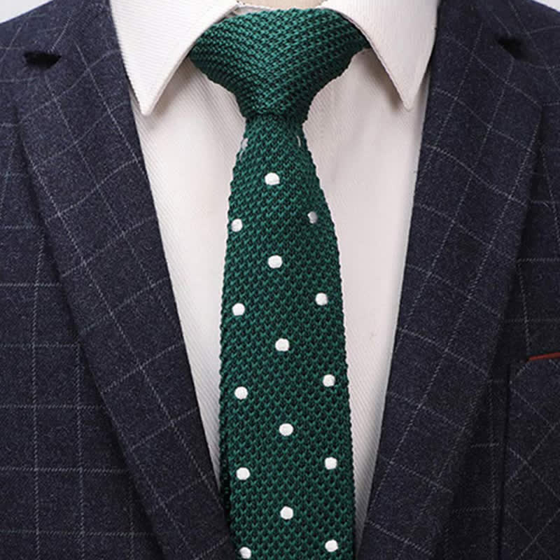 Cravatta a maglia a pois bianchi da uomo - image 1