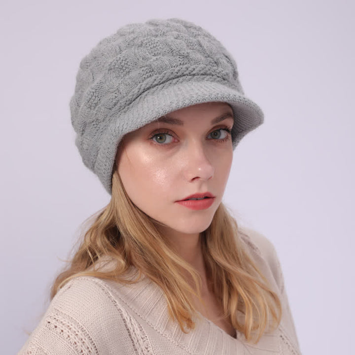 Cappello con visiera e fodera soffice e soffice da donna - image 26
