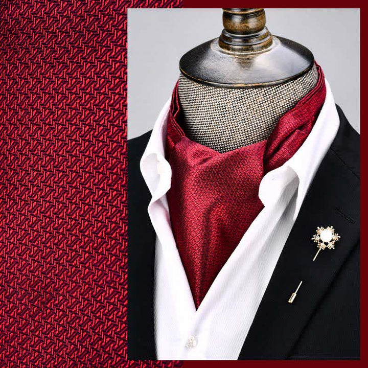 Cravatta Ascot con motivo geometrico moderno e grandioso rosso - Rosso - image 0