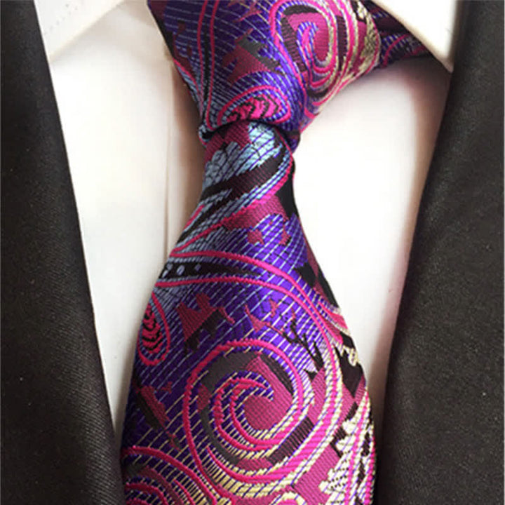 Cravatta Paisley distintiva da uomo in magenta - image 1