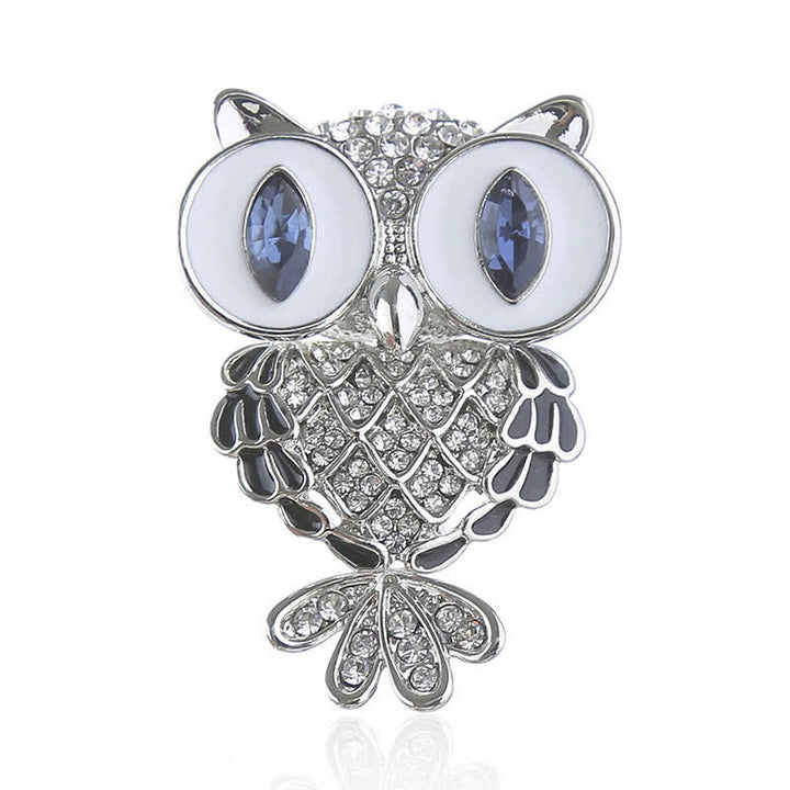 Spilla gufo occhi azzurri mistici da donna - Argento - image 4