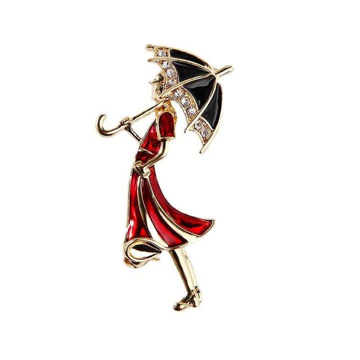 Spilla da donna con ombrello rosso - Rosso - image 0