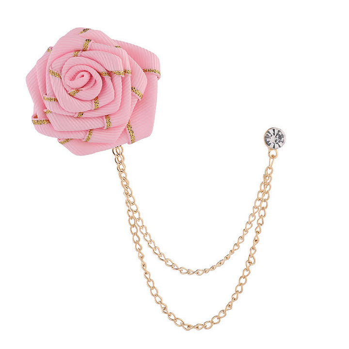 Spilla a catena con rose floreali da uomo - Rosa - image 12