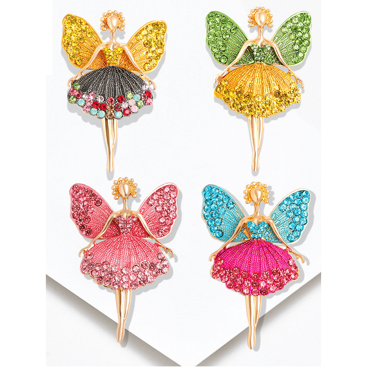 Spilla ballerina da donna con abito scintillante e delicato - image 2