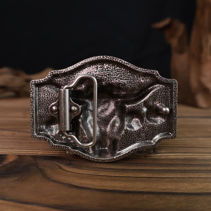 Cintura in pelle con fibbia a forma di toro Longhorn Domineering fai da te da uomo - image 1