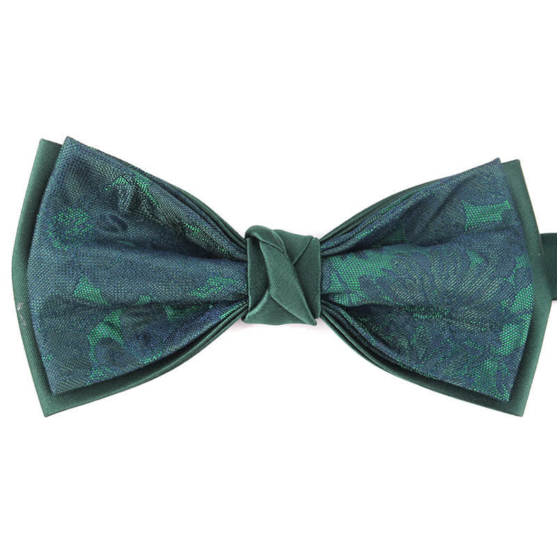 Papillon elegante da uomo con motivo floreale botanico - Verde #2 - image 11