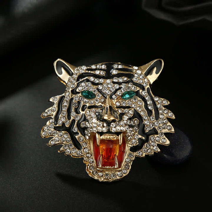 Spilla da uomo retrò con testa di tigre - image 1