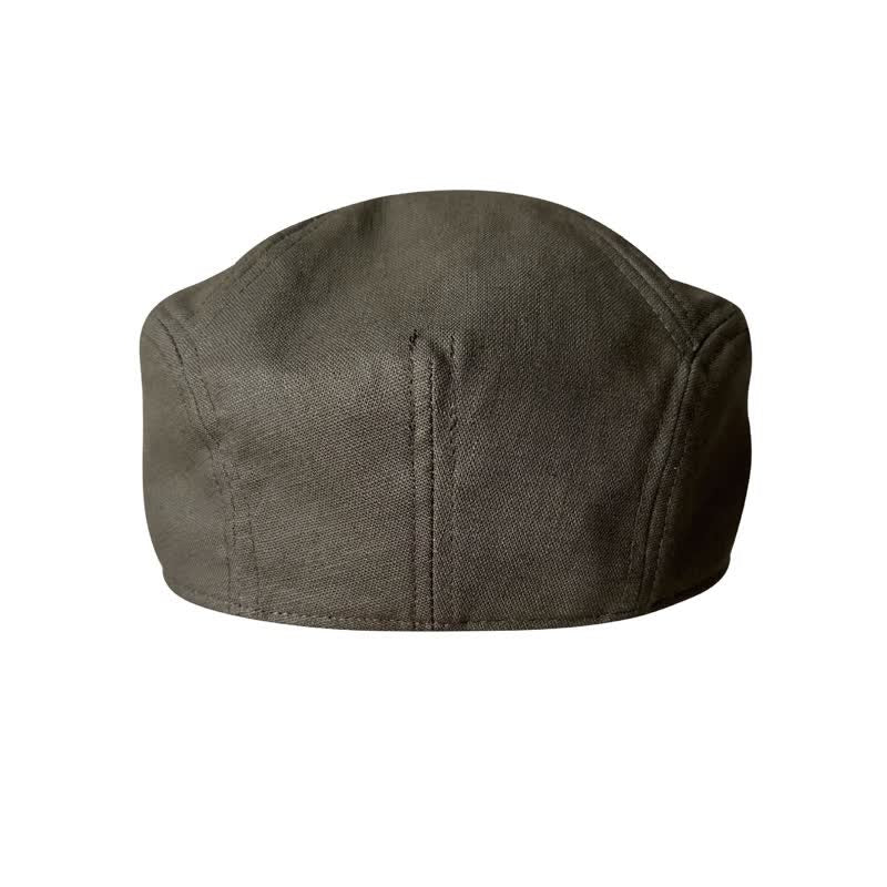 Berretto piatto traspirante verde militare in lino - image 7
