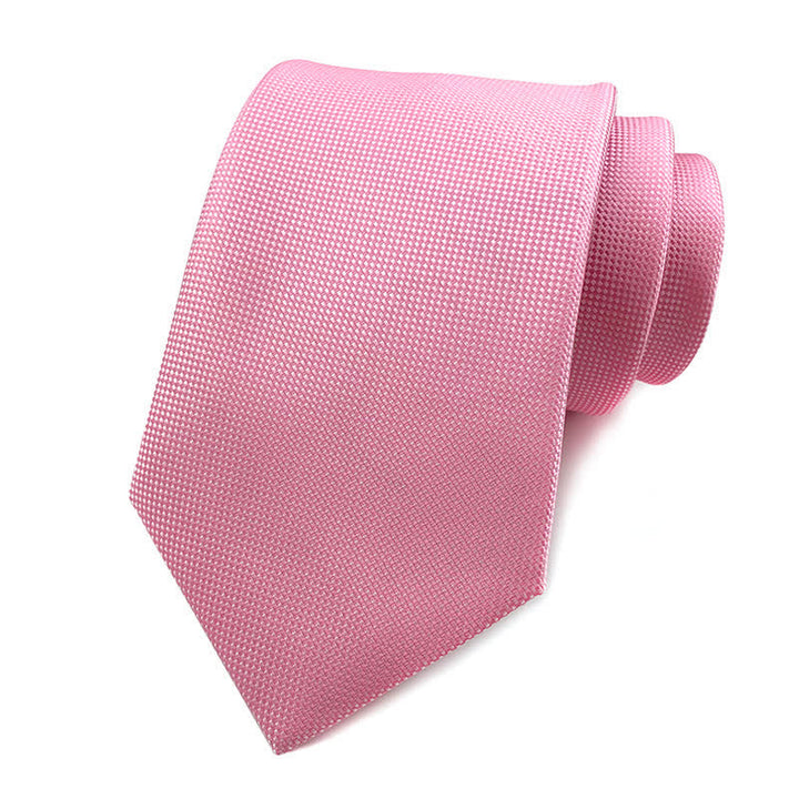 Cravatta sottile semplice da uomo in tinta unita - Rosa - image 6