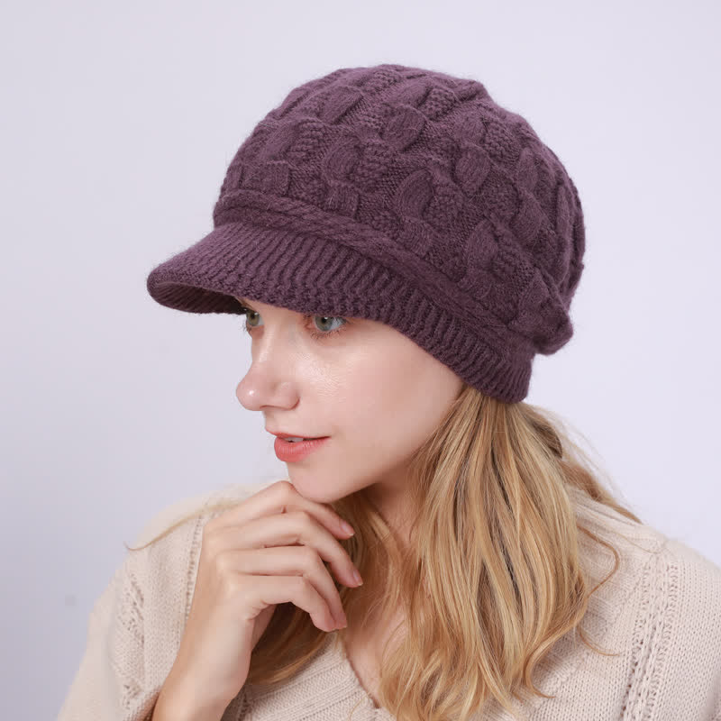 Cappello con visiera e fodera soffice e soffice da donna - image 31