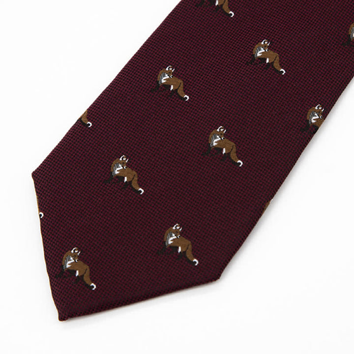 Cravatta da uomo bordeaux "Prowling Little Foxes" - image 2