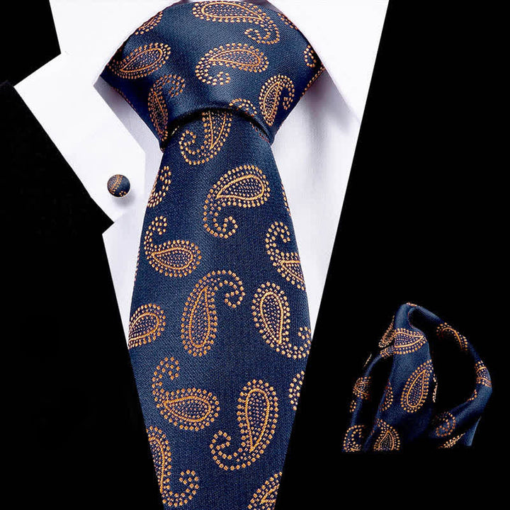 Set di 3 cravatte classiche Paisley da uomo - Oro - image 0
