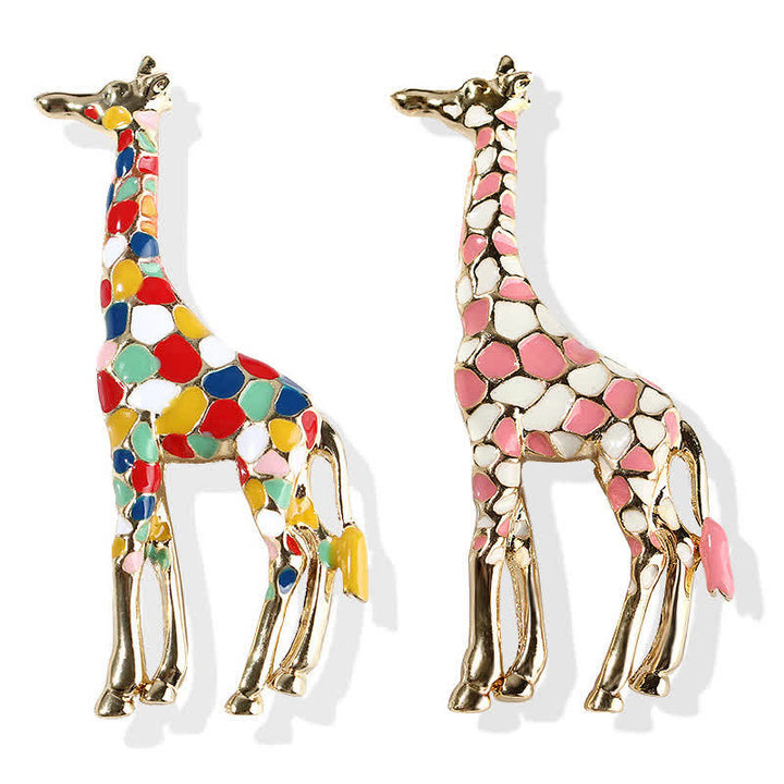 Spilla da donna a forma di giraffa in smalto lucido con motivo a cartoni animati - image 0