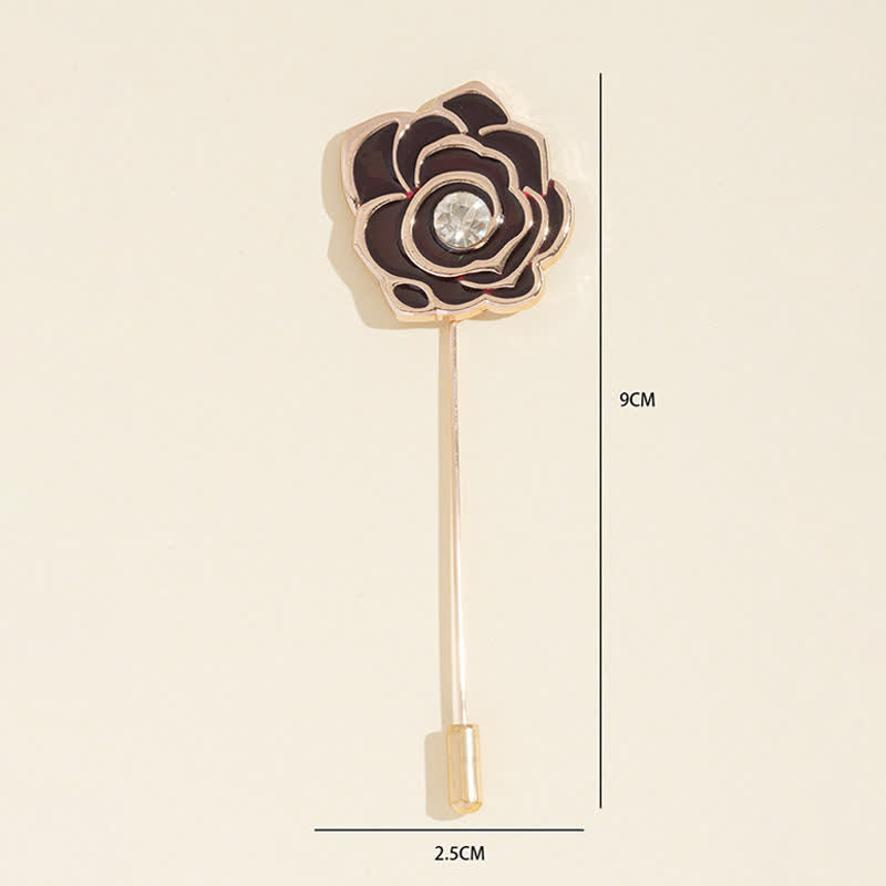 Spilla da donna con fiore di rosa nera - image 5