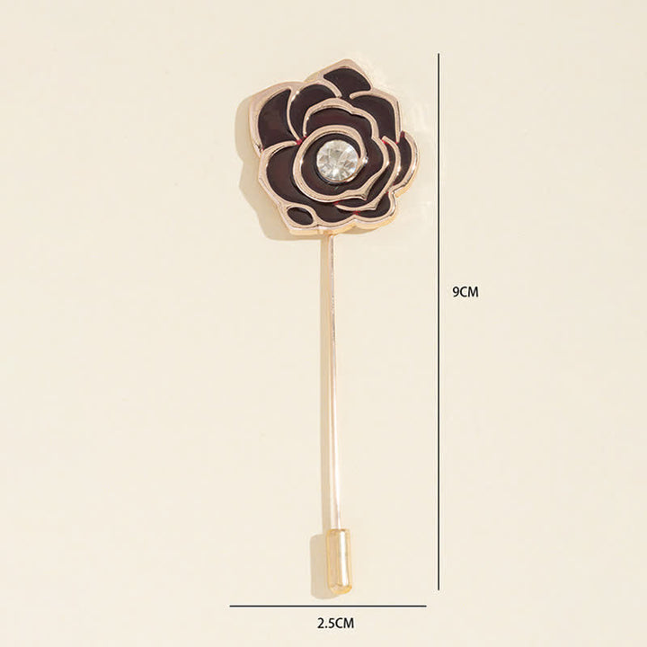 Spilla da donna con fiore di rosa nera - image 5