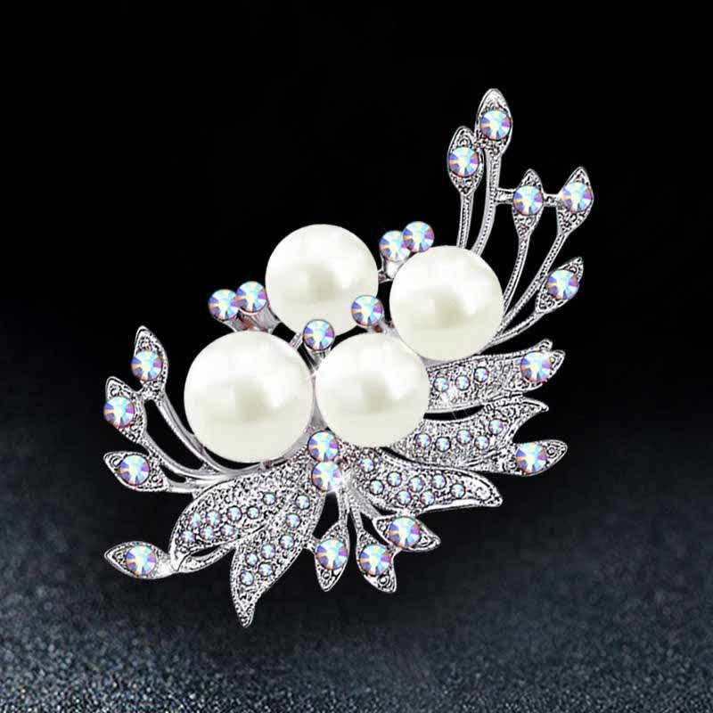 Spilla da donna con perle e fiori di fenice - image 3