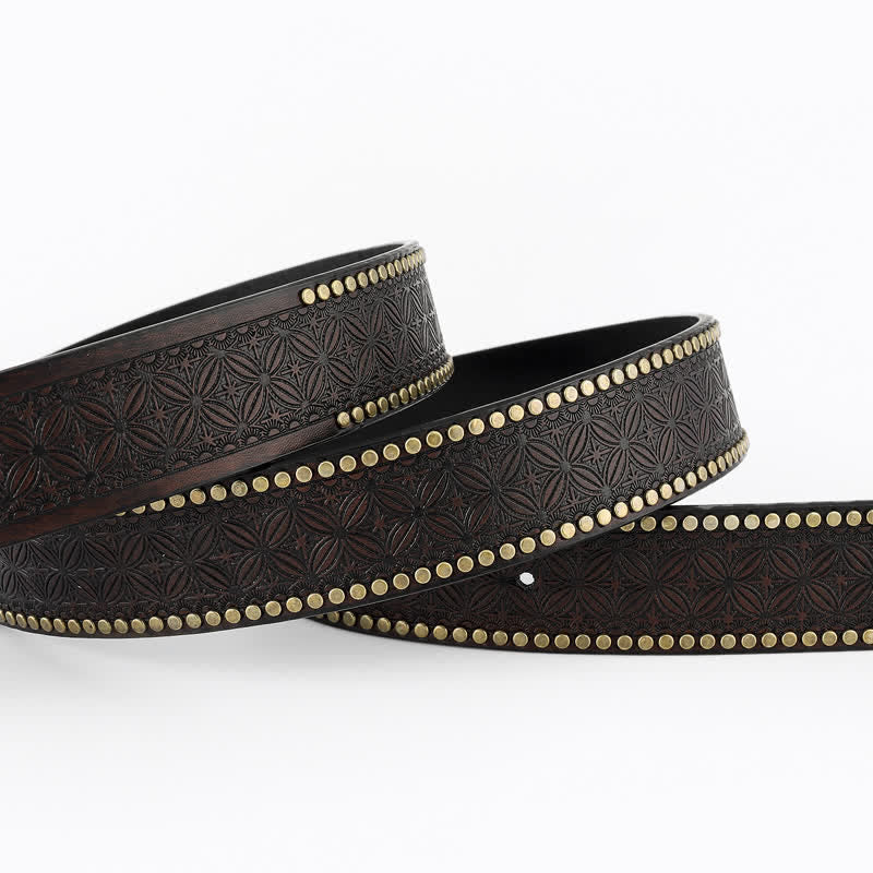Cintura da uomo casual retrò in pelle di toro da equitazione - image 3