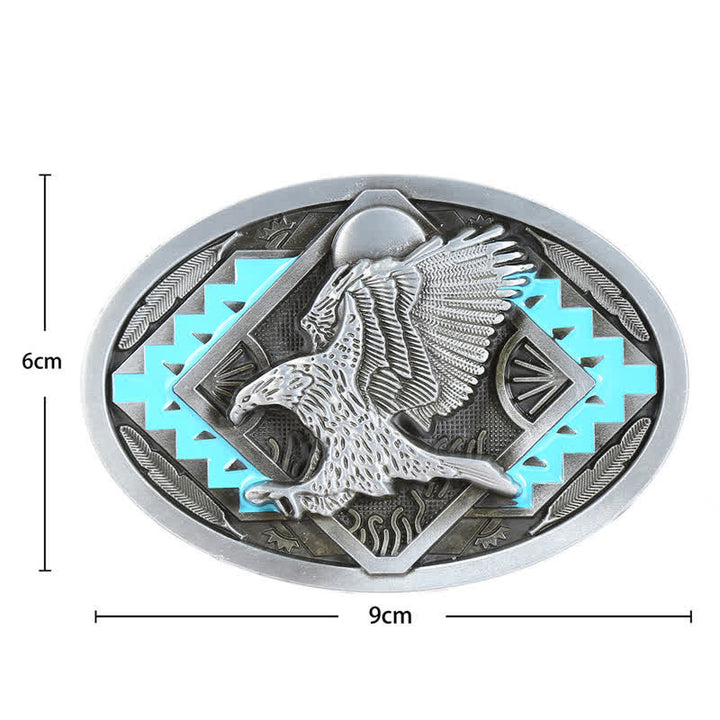 Cintura in pelle con fibbia aquila smaltata fai da te da uomo - image 2