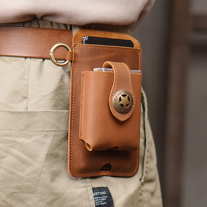Borsa a tracolla in pelle con ventosa magnetica a forma di stella per telefono - Marrone opaco - image 14