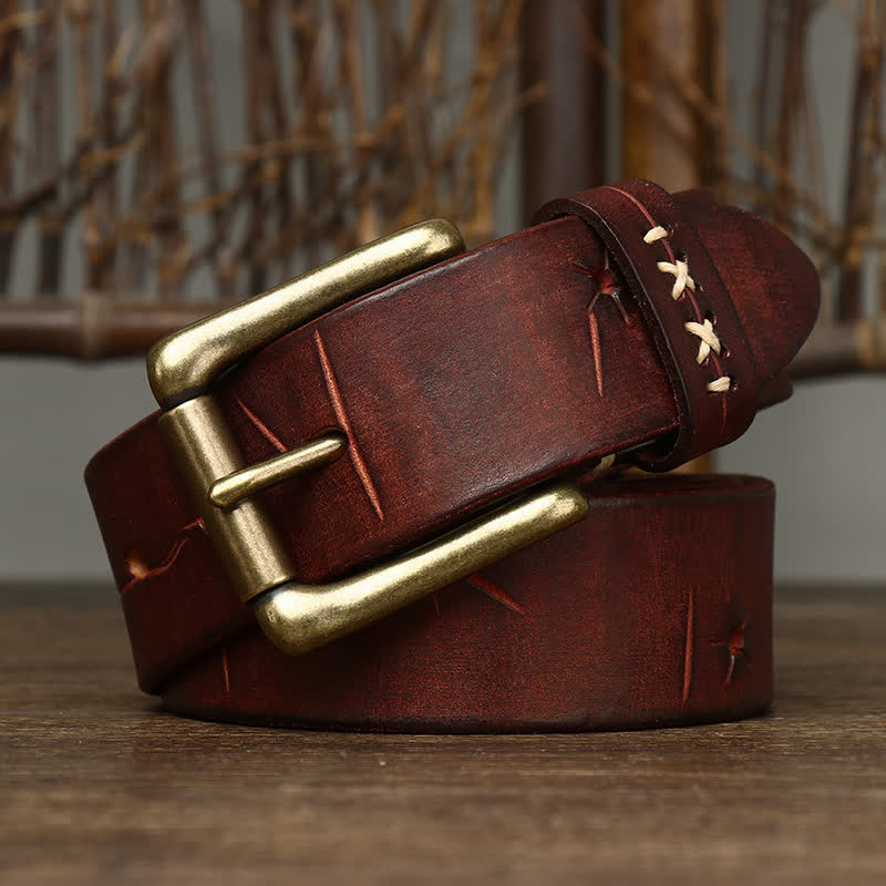 Cintura in pelle con intaglio elaborato vintage da uomo - image 10