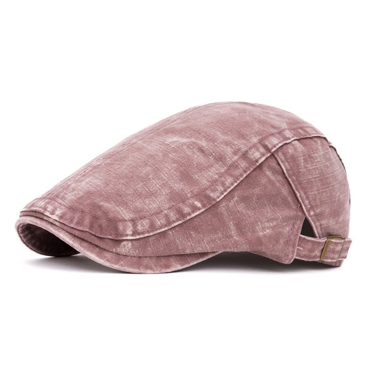 Berretto in puro cotone lavato in stile britannico primaverile ed estivo - Rosa - Regolabile (22"-24") - image 10