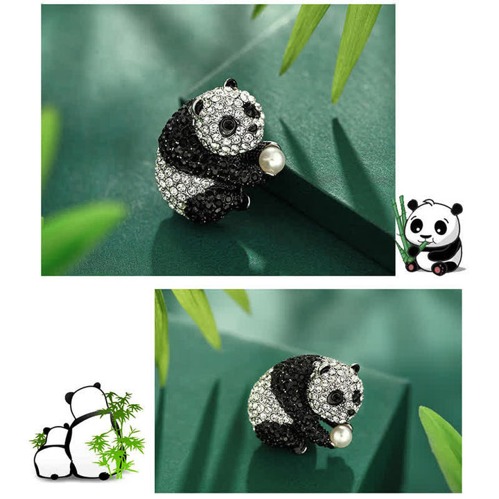 Spilla da donna a forma di panda scintillante - image 2