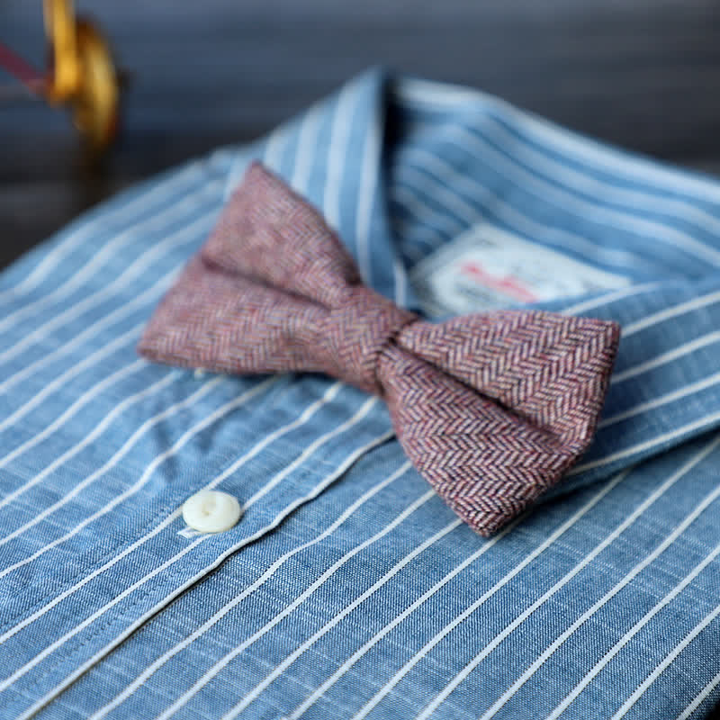 Papillon semplice in misto lana tweed da uomo - # 9 - image 11