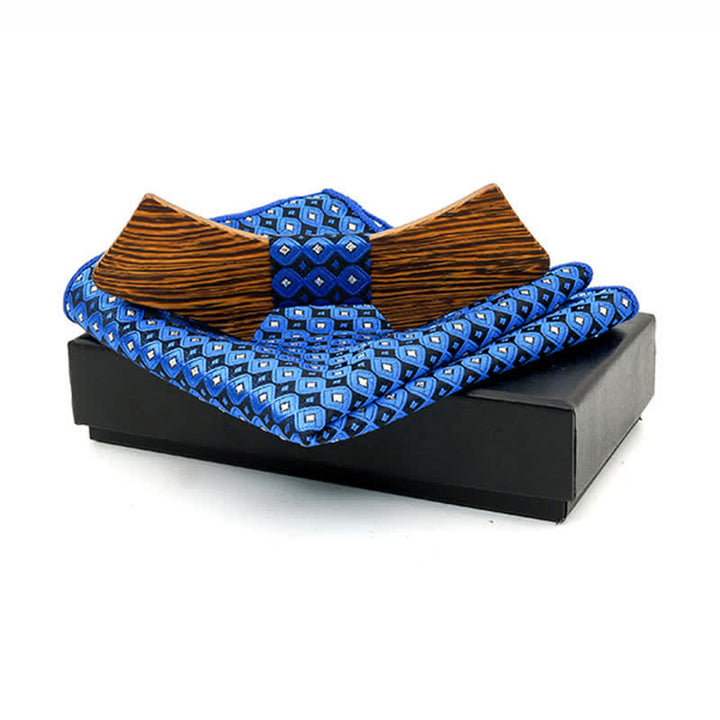 Set di 2 papillon in legno a forma di colletto da uomo - Geometria Reale - image 17