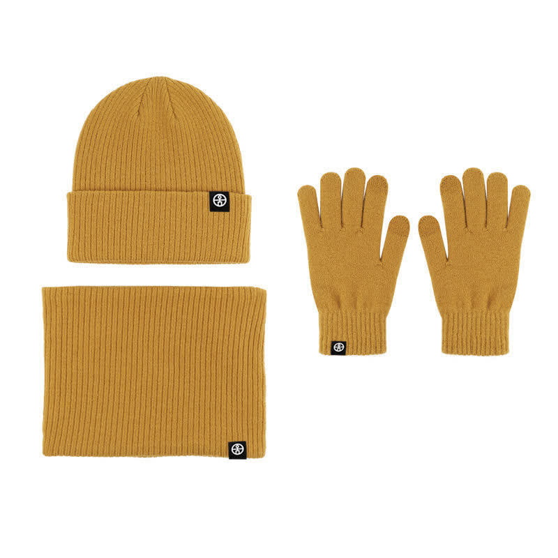 Set di 3 cappelli, sciarpe e guanti in morbido, unisex, tinta unita - Giallo - Regolabile (circa 21 1/4"-23 1/4") - image 12