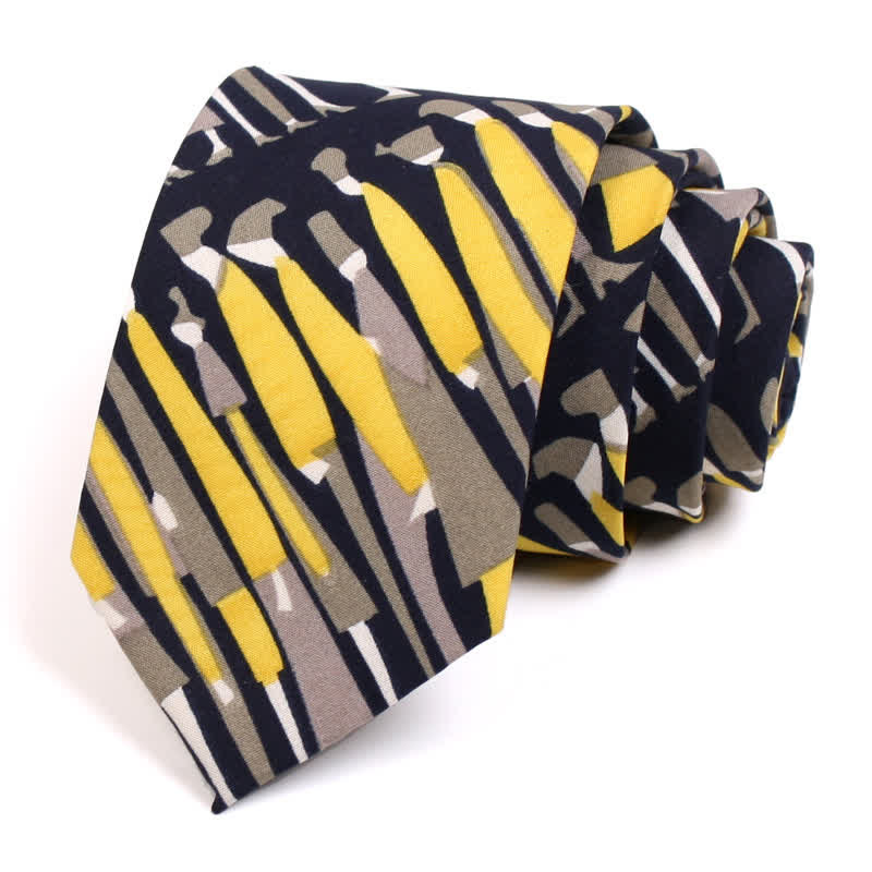 Cravatta da uomo nera e gialla Crowds - Nero e giallo - image 0