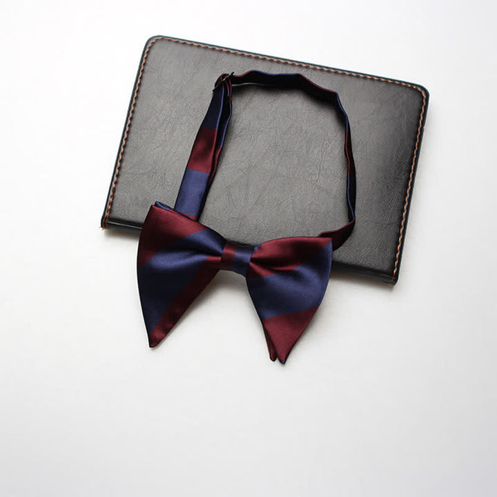 Papillon oversize a righe da college da uomo - Rosso e blu navy - image 3