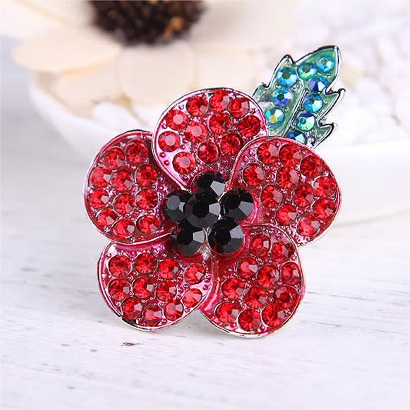 Spilla da donna con papavero rosso splendido - image 1