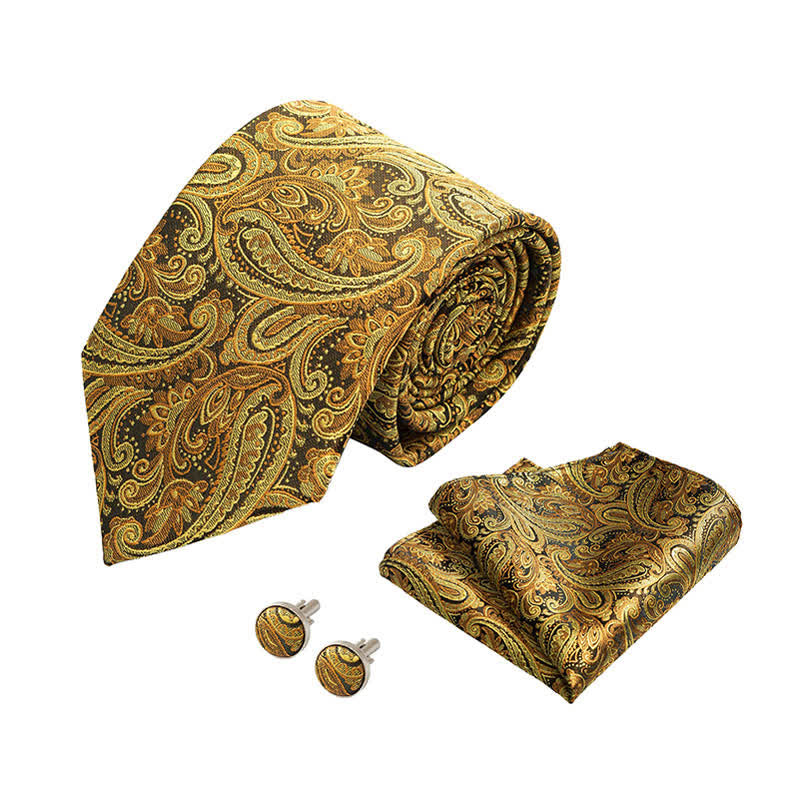 Set di 3 cravatte classiche da uomo con motivo Paisley floreale - image 1