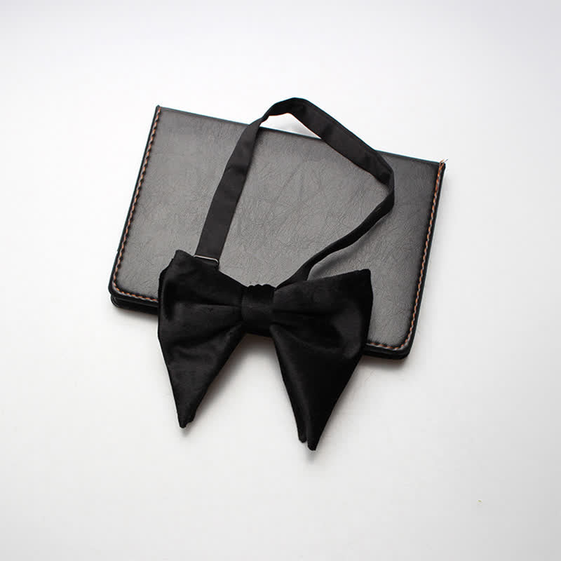Papillon da sposa a punta oversize in velluto da uomo - Nero - image 8
