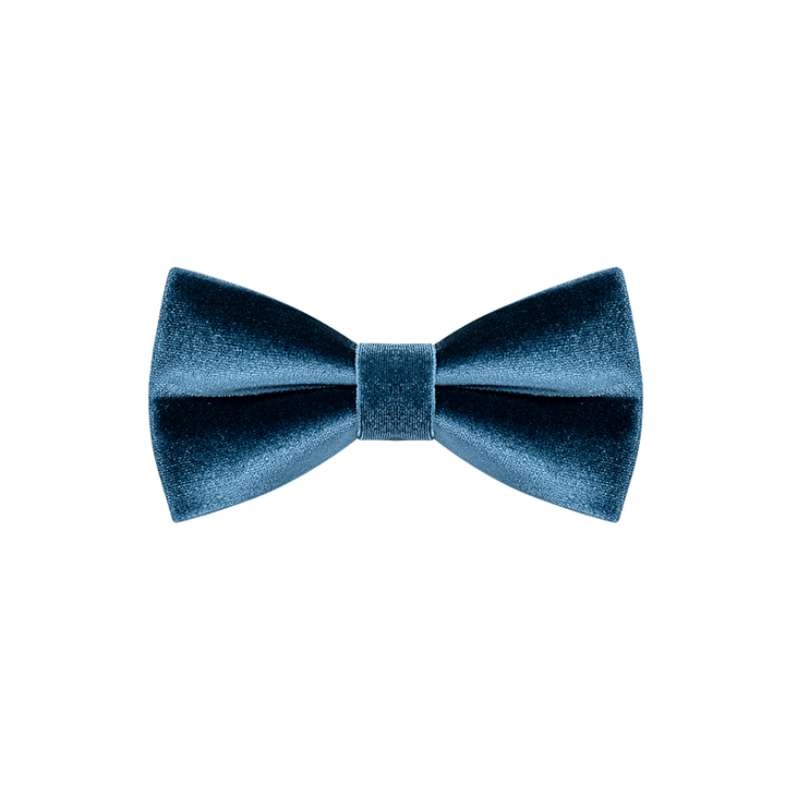 Papillon in velluto tinta unita blu Sax da uomo - image 6