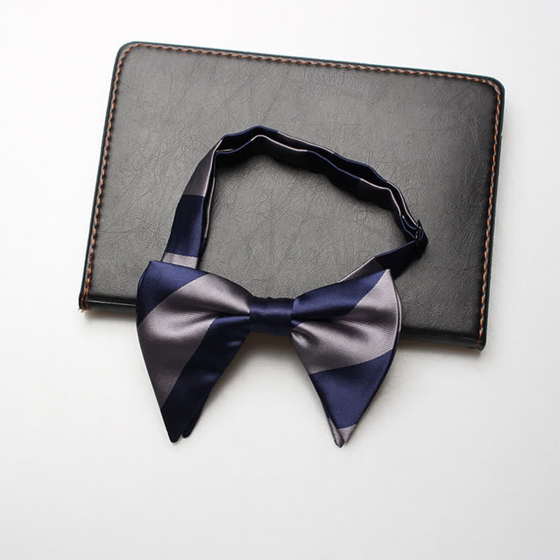 Papillon oversize a righe da college da uomo - Grigio e blu navy - image 6