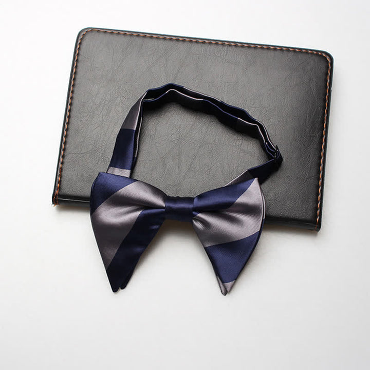 Papillon oversize a righe da college da uomo - Grigio e blu navy - image 6