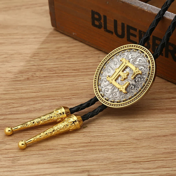 Accessorio per camicia da cowboy occidentale, alfabeto dalla A alla Z, cravatta Bolo - E - image 8
