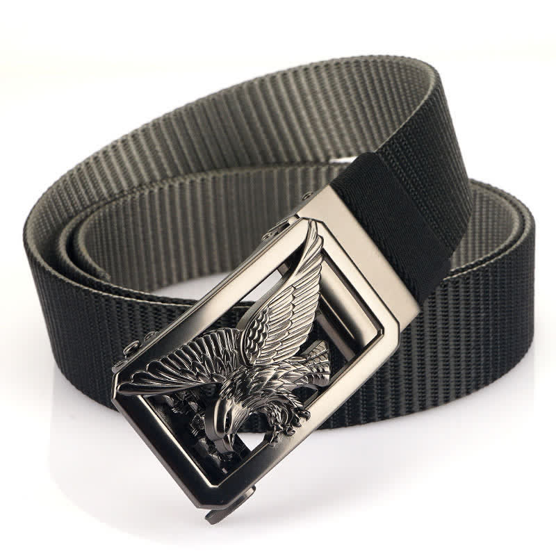 Cintura in nylon bifacciale Soaring Hawk Eagle da uomo - Nero e grigio - 48" - image 8