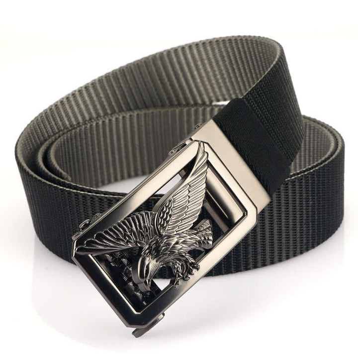 Cintura in nylon bifacciale Soaring Hawk Eagle da uomo - Nero e grigio - 48" - image 8