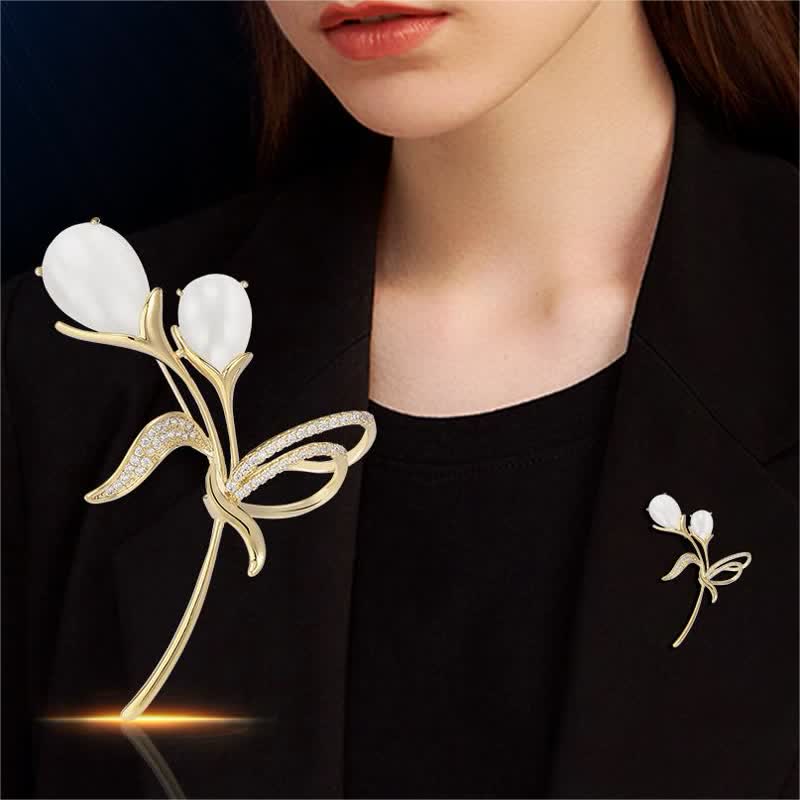 Spilla di perle di tulipano squisita da donna - image 3