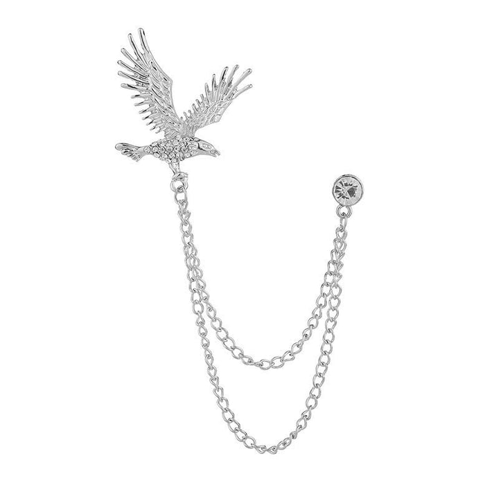 Spilla da uomo con aquila in volo e strass - image 6