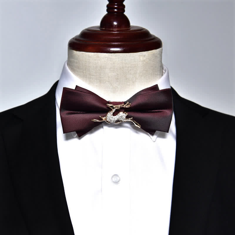 Papillon da uomo in metallo opaco con strass - image 1