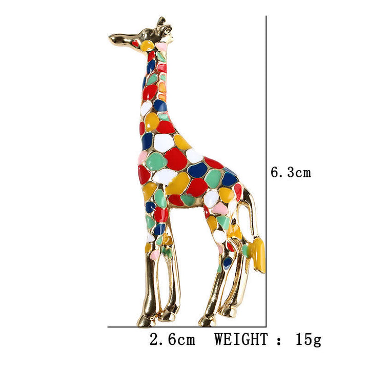 Spilla da donna a forma di giraffa in smalto lucido con motivo a cartoni animati - image 5